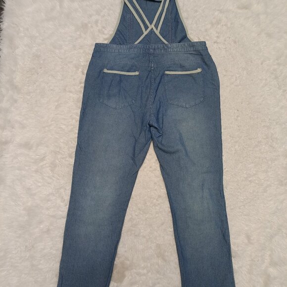 Free People Women's Blue Denim Cotton Overalls Jumpsuit Size 28 - Picture 4 of 9